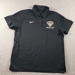 Nike Shirt Women's Large Black Short Sleeve Golf Polo Embroidered Stretch Track